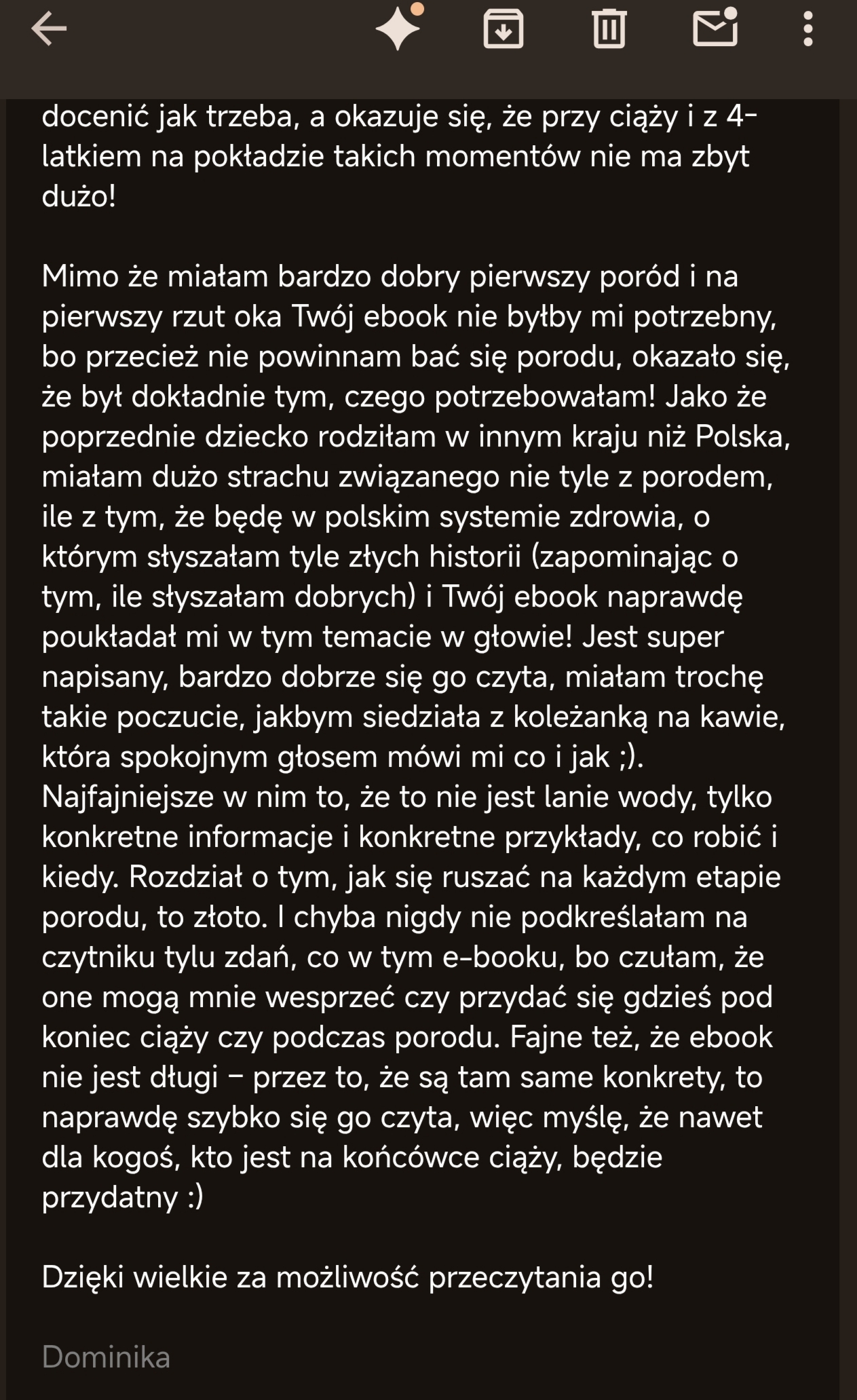 Opinia czytelniczki